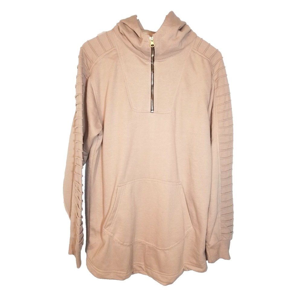Truth Substance‎ Common Sense Dusty Pink Large Pocket Zip Hoodie Pullover Small